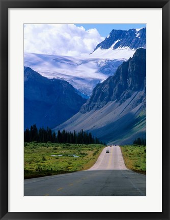 Framed Road into the Mountains of Banff National Park, Alberta, Canada Print