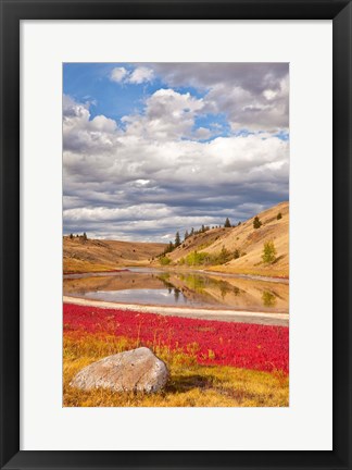 Framed Grassland landscape, Lac Du Bois Grasslands Park, Kamloops, BC, Canada Print