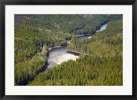 Framed Clearwater River and Valley, Wells Gray, British Columbia Print