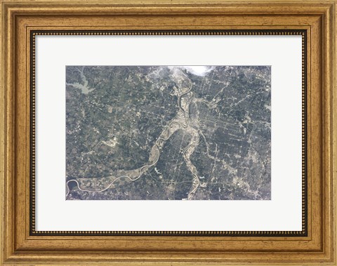 Framed Satellite View of Kansas City, Missouri Print