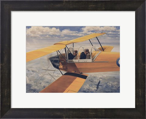 Framed De Havilland DH82 Tiger Moth basic Trainer Biplane from the 1930&#39;s Print