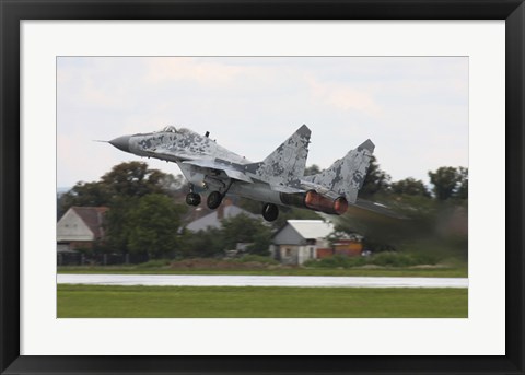 Framed Slovak Air Force MIG-29 Fulcrum taking off Print