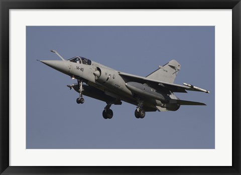 Framed Spanish Mirage F-1M in flight over Belgium Print