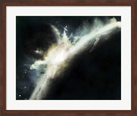 Framed Planet Pushed Out of its orbit Striking Another Planet Print