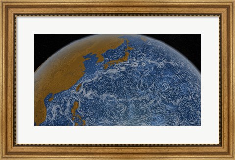 Framed This Visualization Shows Ocean Surface Currents of the Kuroshio Current Print