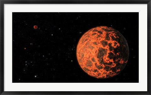 Framed Artist&#39;s Concept of an Exoplanet Known as UCF-101, Orbiting a Star called GJ 436 Print