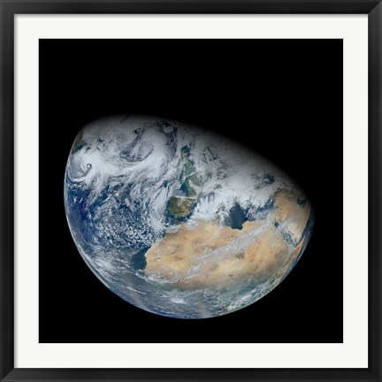 Framed Synthesized view of Earth Showing North Africa and Southwestern Europe Print