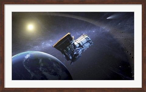 Framed Artist&#39;s Concept of the Wide-field Infrared Survey Explorer Spacecraft Print