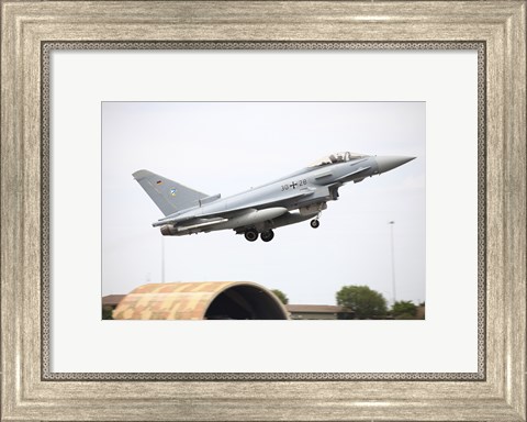 Framed German Eurofighter taking off from Albacete Airfield, Spain Print