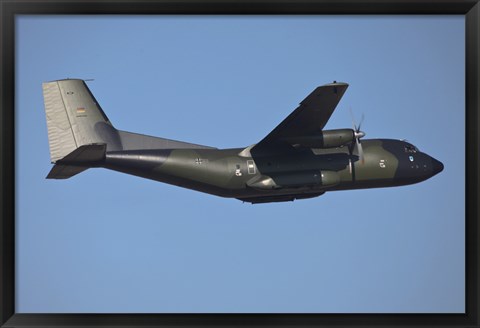 Framed German Air Force C-160D Transall Aircraft in Flight Print