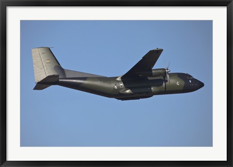 Framed German Air Force C-160D Transall Aircraft in Flight Print