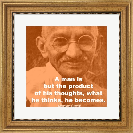 Framed Gandhi - Thoughts Quote Print