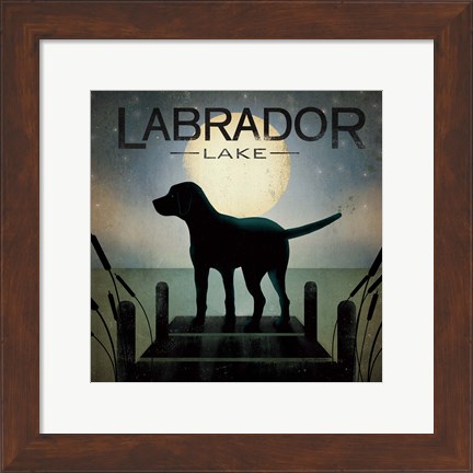 Framed Moonrise Black Dog Print