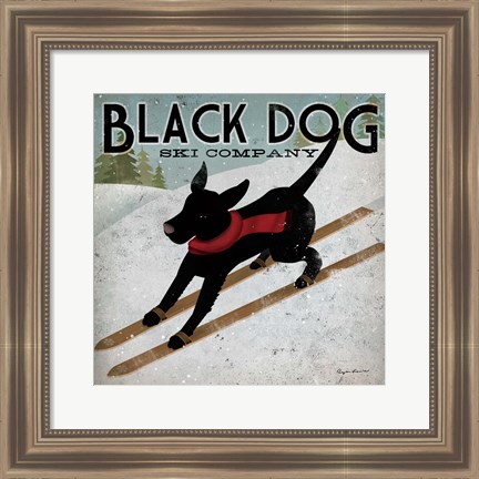 Framed Black Dog Ski Co. Print