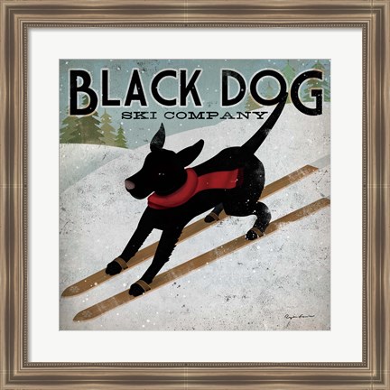 Framed Black Dog Ski Co. Print