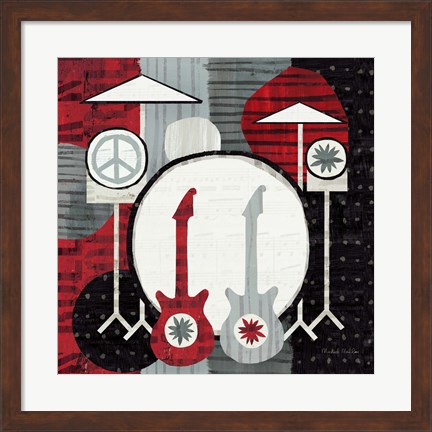 Framed Rock &#39;n Roll Drums Print