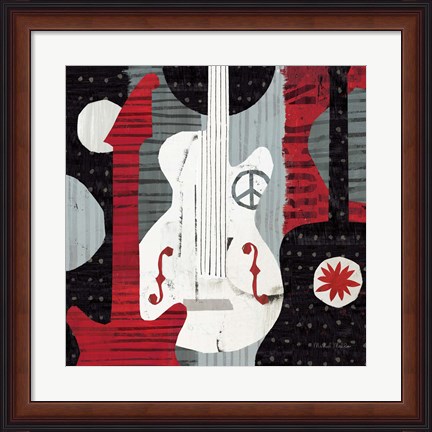 Framed Rock &#39;n Roll Guitars Print