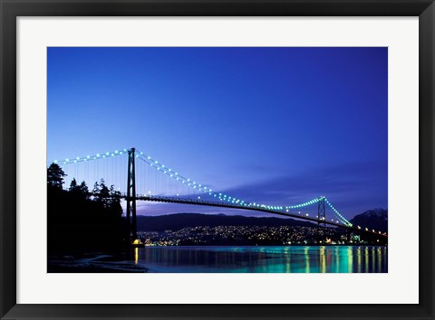 Framed Canada, British Columbia, Vancouver Lions Gate Bridge Print