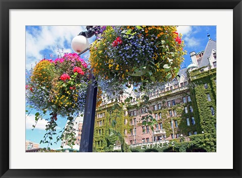 Framed Flowers, Empress Hotel, Victoria, British Columbia Print