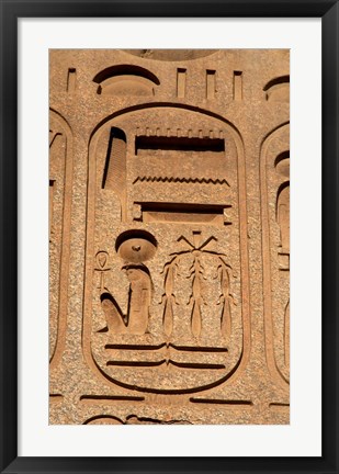 Framed Hieroglyphics, Obelisk, Ramses II, Temple of Luxor, Egypt Print