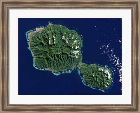 Framed Satellite View of Tahiti Print