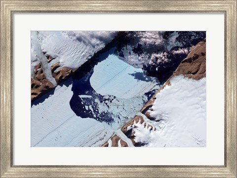 Framed Massive Ice Island Breaks Free of the Petermann Glacier in Greenland Print