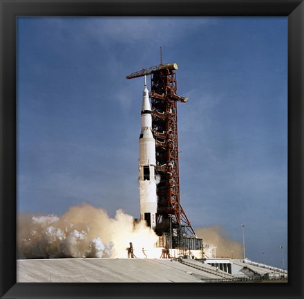 Framed Apollo 11 Space Vehicle Taking off from Kennedy Space Center Print