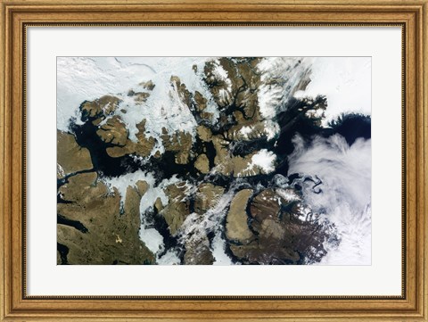 Framed Satellite view of Parry Channel and McClure Strait in the Northwest Passage Print