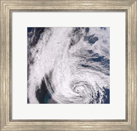 Framed Hurricane Sandy along the Northeastern Coast of the United States Print