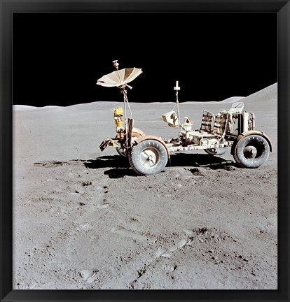 Framed Apollo 15 Lunar Roving Vehicle on the Moon Print