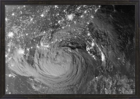 Framed Nighttime view of Tropical Storm Isaac Print