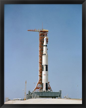 Framed Apollo 10 Space Vehicle on the Launch Pad at Kennedy Space Center Print