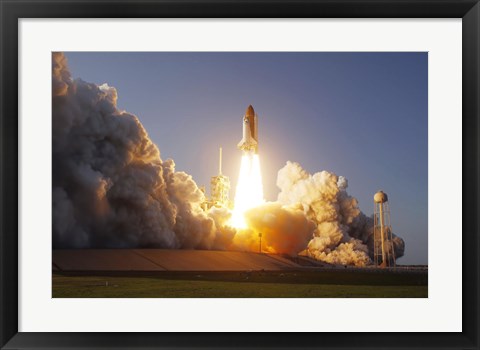 Framed Space Shuttle Discovery lifts off from its Launch Pad at Kennedy Space Center, Florida Print