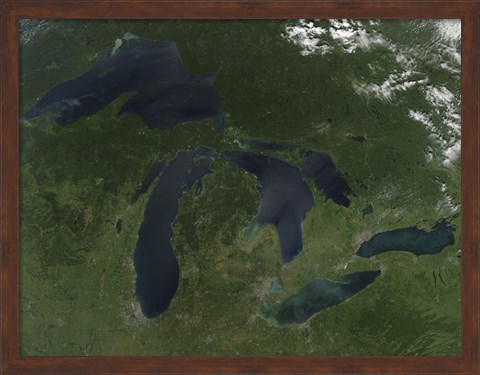 Framed Satellite View of the Great Lakes Print