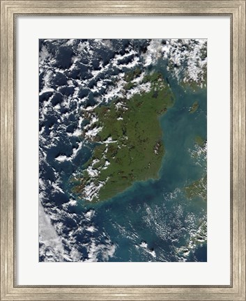 Framed Phytoplankton Bloom off the Coast of Ireland Print