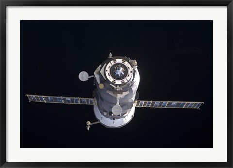 Framed Progress 40 Resupply Vehicle in Orbit Print