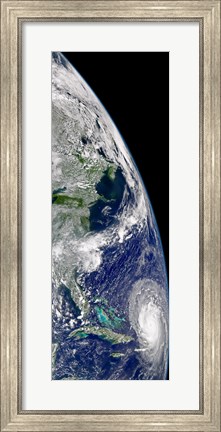 Framed View of Hurricane Frances on a Partial view of Earth Print