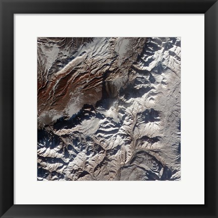 Framed Satellite Image of Russia&#39;s Kizimen Volcano Print