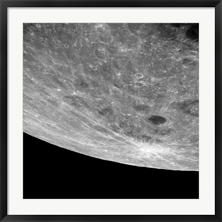 Framed High Altitude Oblique view of the Lunar Surface Print