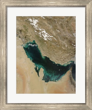 Framed Satellite view of the Persian Gulf Print