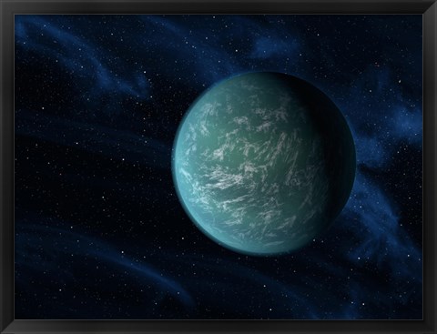 Framed Artist&#39;s Concept of Kepler 22b, an Extrasolar Planet Found to Orbit the Habitable Zone Print