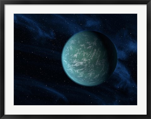 Framed Artist&#39;s Concept of Kepler 22b, an Extrasolar Planet Found to Orbit the Habitable Zone Print