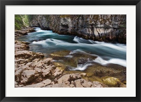 Framed Maligne River, Maligne Canyon, Jasper NP, Canada Print