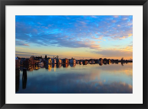 Framed Fraser River House Boats, British Columbia, Canada Print