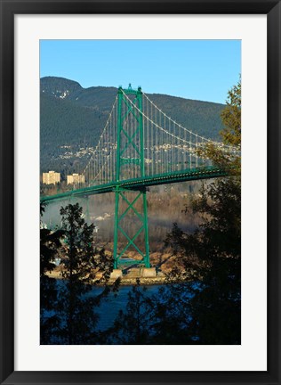 Framed British Columbia, Vancouver, Lion&#39;s Gate Bridge Print