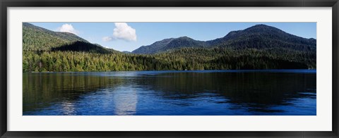 Framed Lake with mountains, Morse Basin, Prince Rupert, British Columbia Print