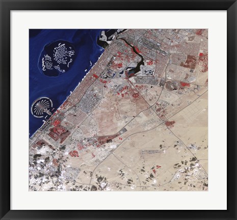 Framed False-Color image of part of Dubai Print