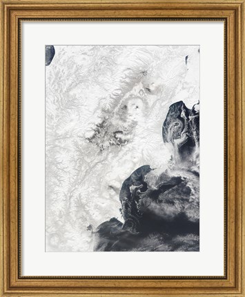 Framed Volcanoes in Central Kamchatka Peninsula, Eastern Russia Print