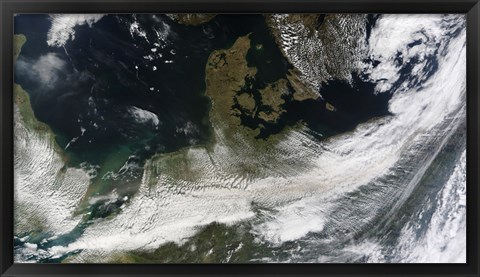 Framed Ash Plume from Eyjafjallajokull Volcano over Northern Europe Print