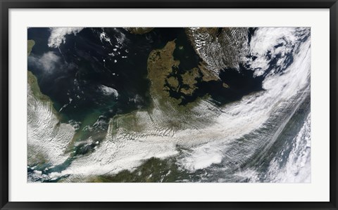 Framed Ash Plume from Eyjafjallajokull Volcano over Northern Europe Print